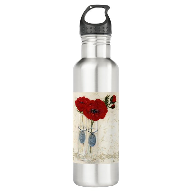 HAZ37 Inspired Red.tif Stainless Steel Water Bottle (Front)