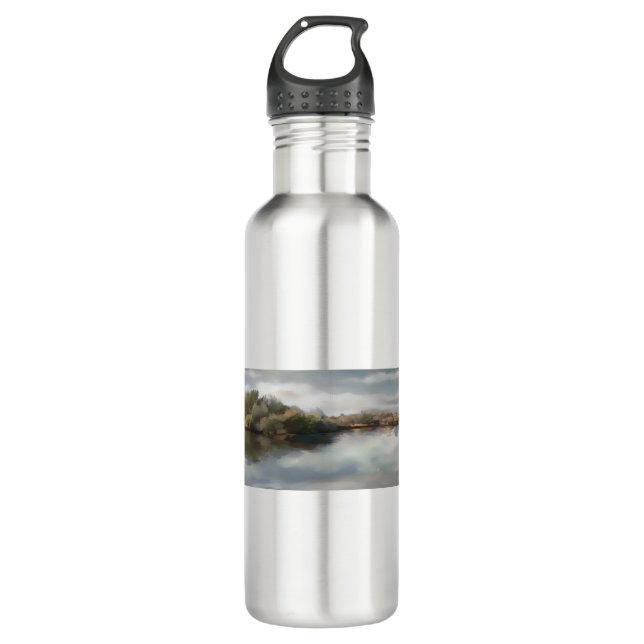 HAZ93 River Fields.tif Stainless Steel Water Bottle (Front)
