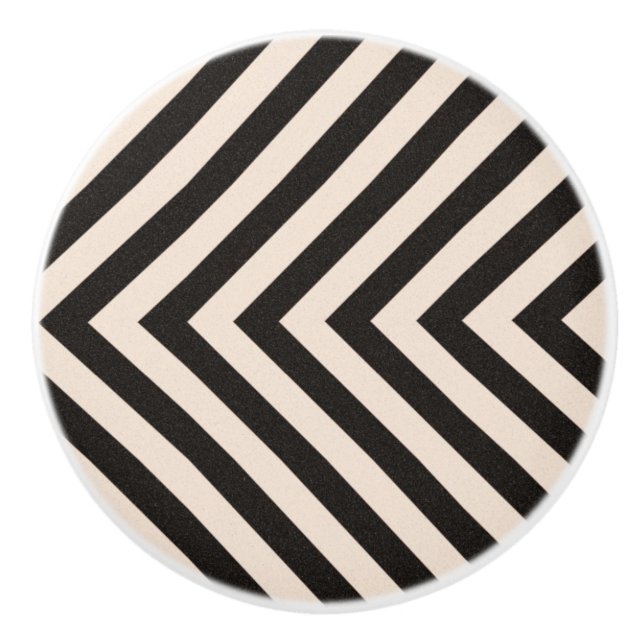 Hazard Stripes Ceramic Knob (Front)