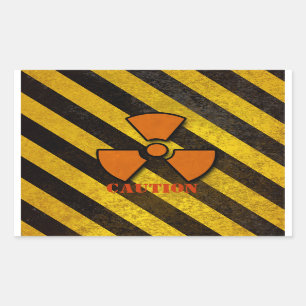 Hazard Stripes Custom Square Stickers