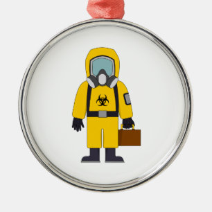 Hazard Suit with Suitcase Metal Ornament