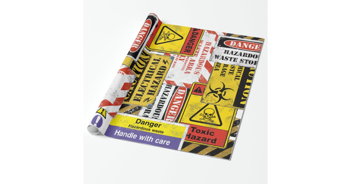 Hazard Warning Black & Yellow Wrapping Paper, Zazzle in 2023