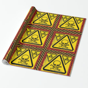 Hazard Warning Black & Yellow Wrapping Paper, Zazzle in 2023