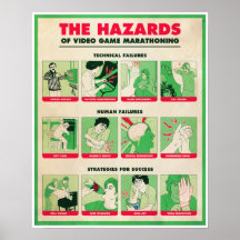 HAZARDS OF VIDEO GAME MARATHONING Poster