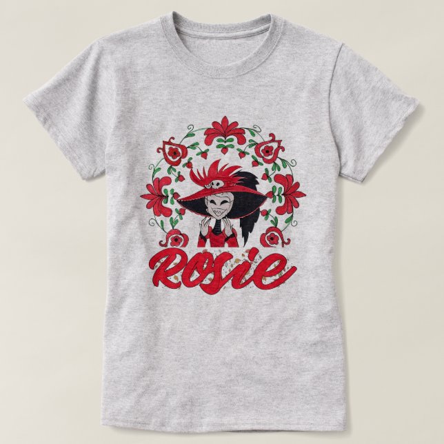 Hazbin Hotel Rosie With Red Flowers Frame T-Shirt (Design Front)