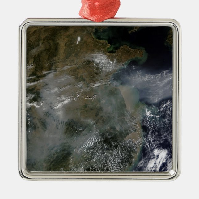 Haze across the North China Plain Metal Ornament (Front)
