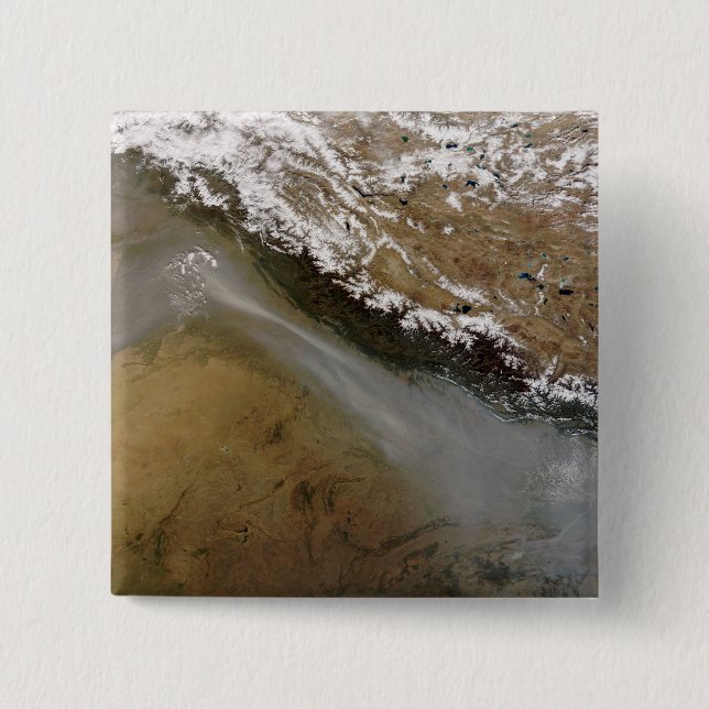 Haze along the Himalaya Mountains Button (Front)