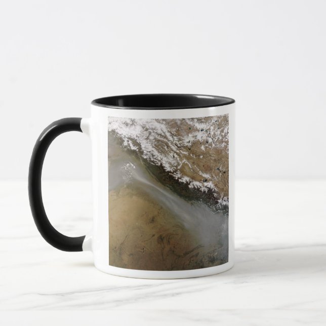Haze along the Himalaya Mountains Mug (Left)