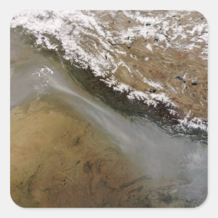 Haze along the Himalaya Mountains Square Sticker