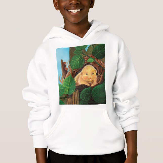Hazel dormouse eating hazelnut   hoodie (Front)