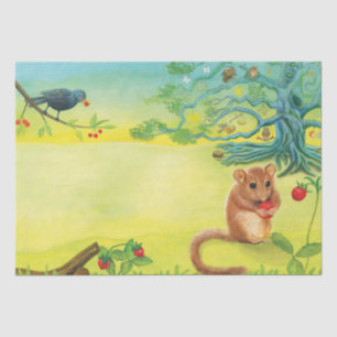 Hazel Dormouse Eating Wild Strawberry Tissue Paper