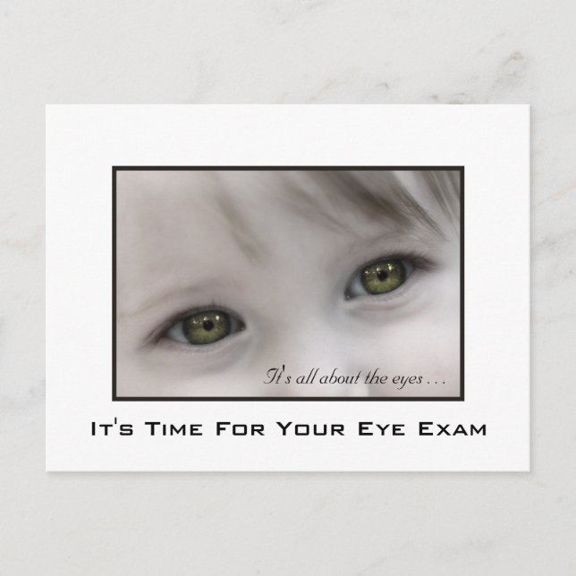 Hazel Eyes Eye Exam Appointment Reminder Postcard (Front)
