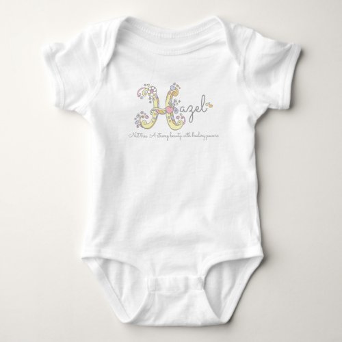 Hazel girls H name meaning monogram baby apparel Baby Bodysuit