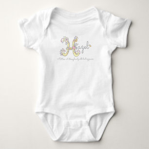 Hazel girls H name meaning monogram baby apparel Bodysuit