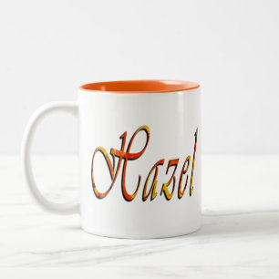 Hazel, Name, Logo, Orange Combo Coffee Mug