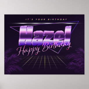 Hazel Name Vorname lila retro Poster Geburtstag
