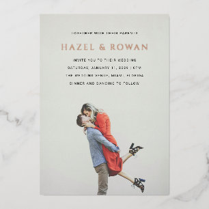 Hazel Photo Modern Wedding Foil Invitation