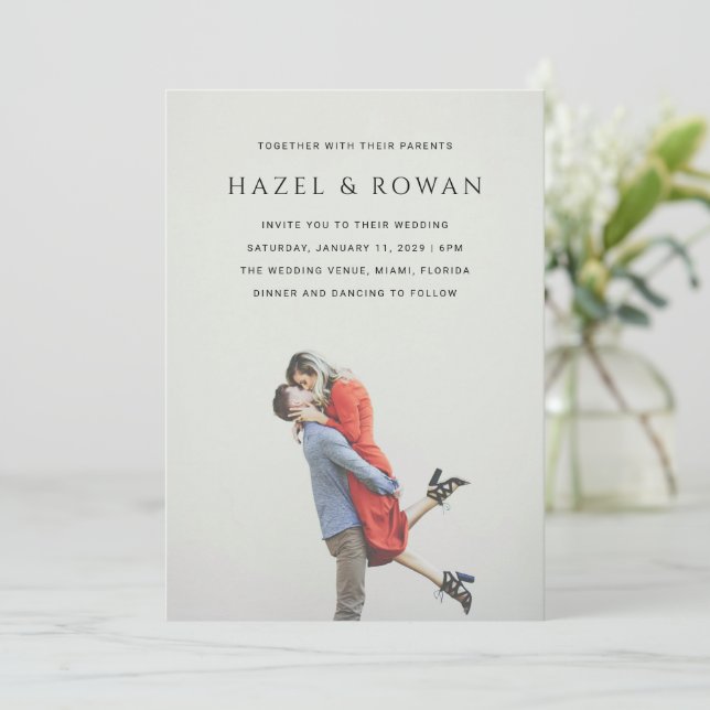 Hazel Photo Modern Wedding Invitation (Standing Front)