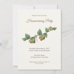 Hazelnut Branch Housewarming Invitation