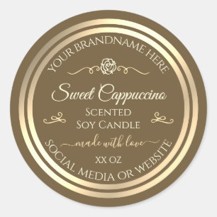 Hazelnut Brown and Gold Product Label Vintage Rose