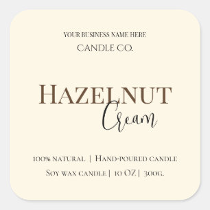 Hazelnut Cream   Cozy Neutral Soy Candle Label