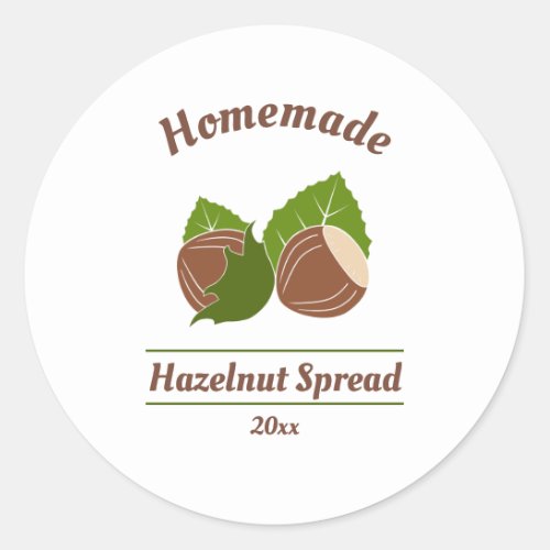 Hazelnut Label Sticker for Homemade Spread or Jam