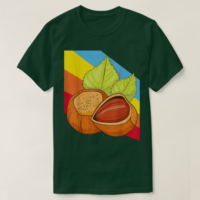 Hazelnut Nut Nuts Food Vegan Vegetarian  T-Shirt (Design Front)