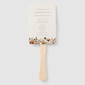 Hazelwood Fall Floral Wedding Program Hand Fan