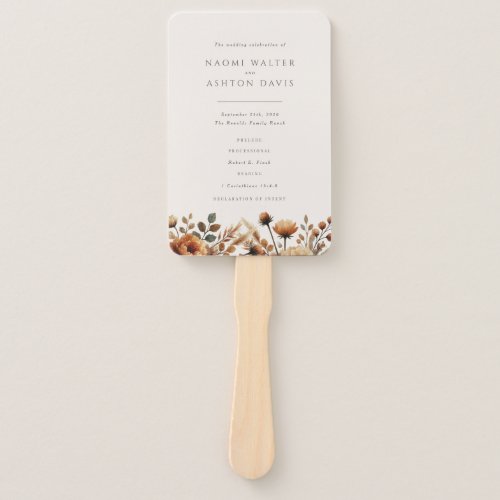 Hazelwood Fall Floral Wedding Program Hand Fan