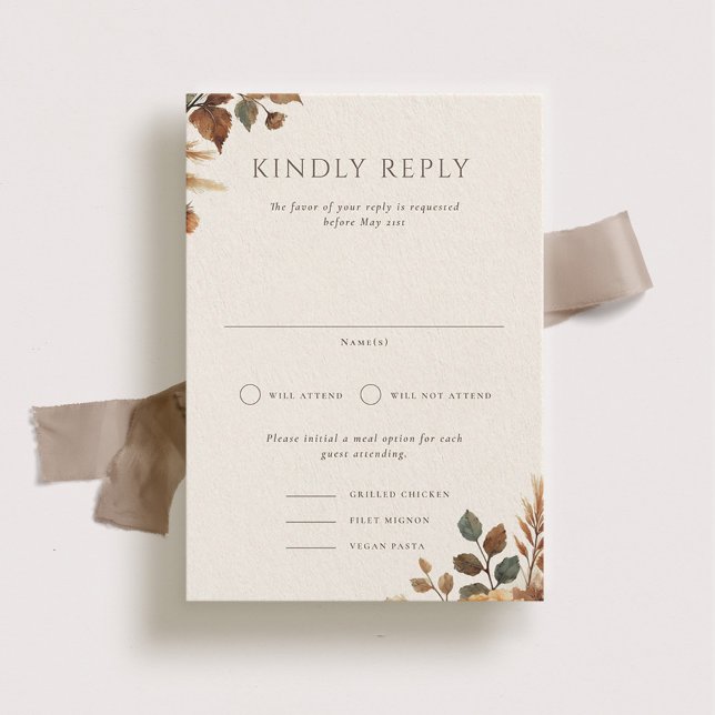 Hazelwood Portrait Wedding RSVP Card (Creator Uploaded)