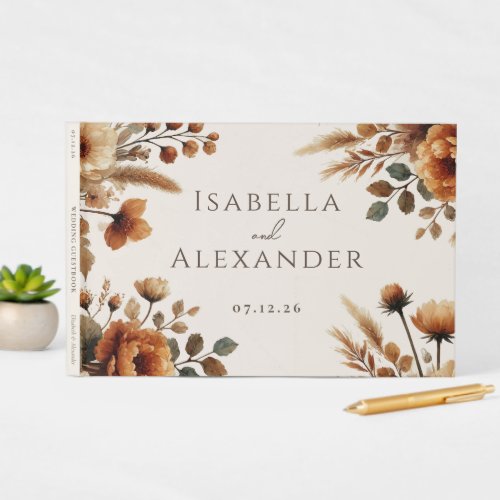 Hazelwood Watercolor Fall Floral Wedding Guest Book