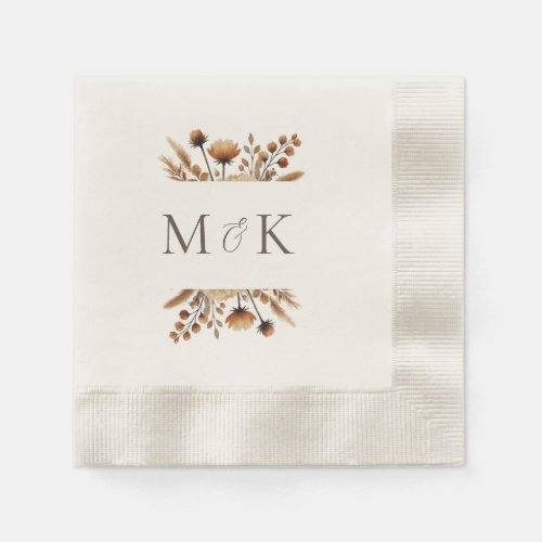 Hazelwood Watercolor Fall Floral Wedding Napkins