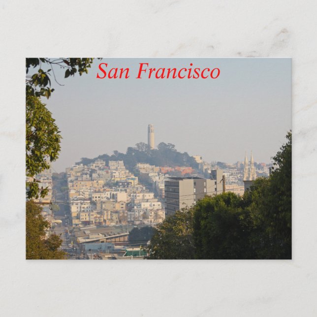 Hazy Coit Tower, San Fancisco, California Postcard (Front)