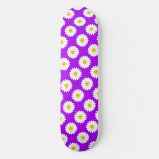 Hazy Daisy Flower Pattern Purple Skateboard Deck