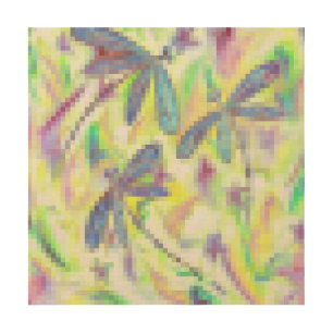 Hazy Dragonfly Rainbow Wood Wall Art