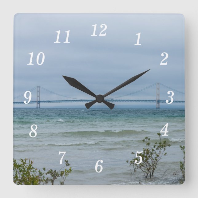 Hazy Mighty Mac Square Wall Clock (Front)