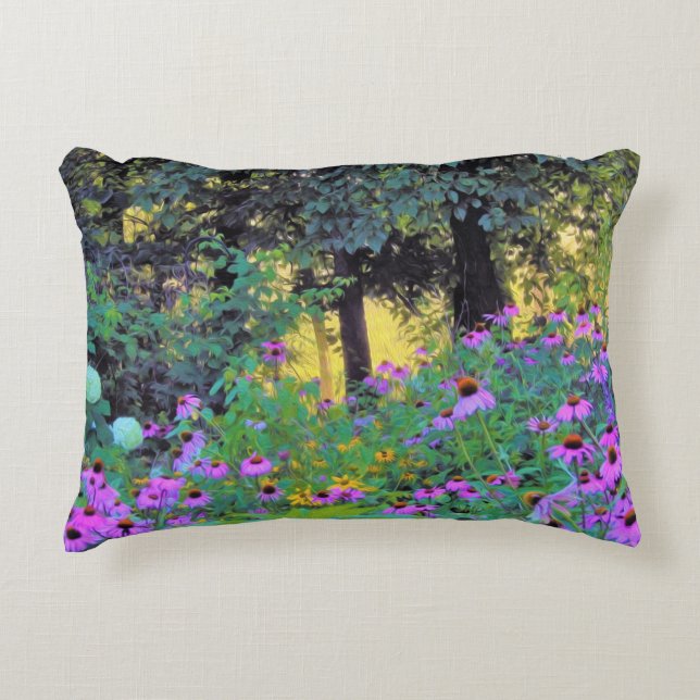 Hazy Morning Sunrise in My Rubio Garden Accent Pillow (Front)