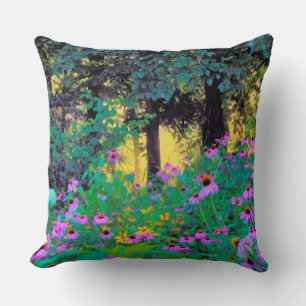 Hazy Morning Sunrise in My Rubio Garden Throw Pillow