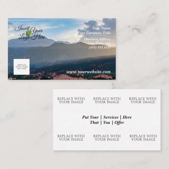 Hazy Pikes Peak Sunset Business Card (Front/Back)