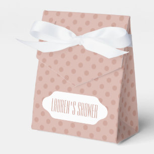 Hazy taupe/rose gold polka dots custom favor box