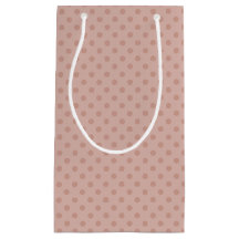 Hazy taupe/Rose gold polka dots gift bag