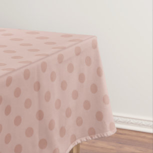 Hazy taupe/rose polka dots tablecloth