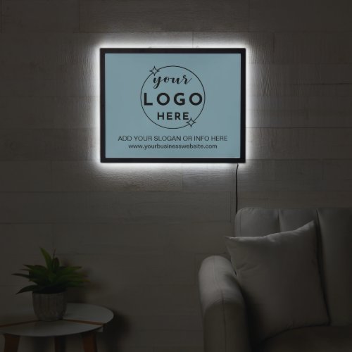 Hazy Teal Minimal Professional Business Logo  LED Sign