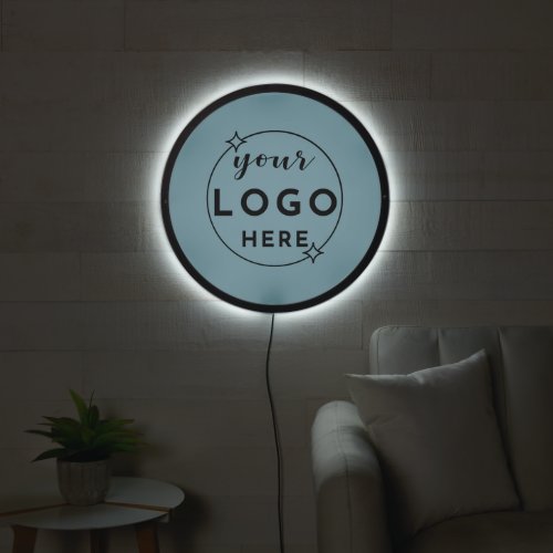 Hazy Teal Minimalist Professional Business Logo  LED Sign