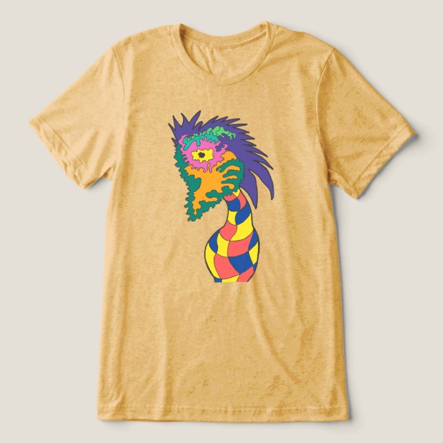 Hazy Vase Face Tri-Blend Shirt (Design Front)