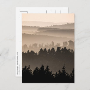 Hazy Woodland Hills Landscape Photo Postcard