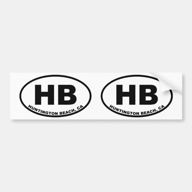 HB Huntington Beach Bumper Sticker (Front)