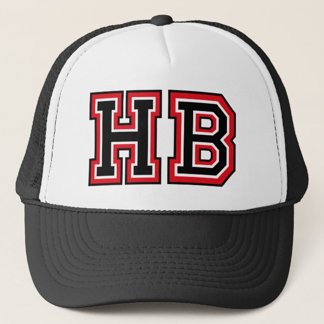 'HB' Monogram Trucker Hat (Front)