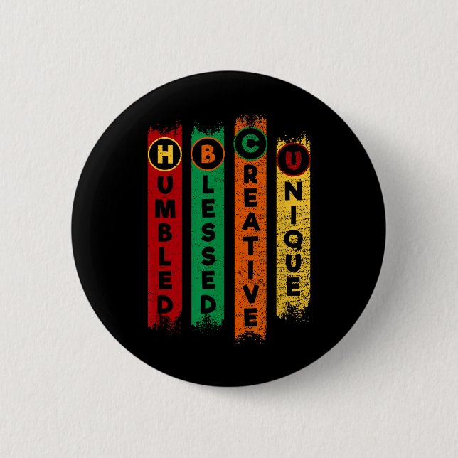 Hbcu Humbled Blessed Creative Unique Black College Button (Front)