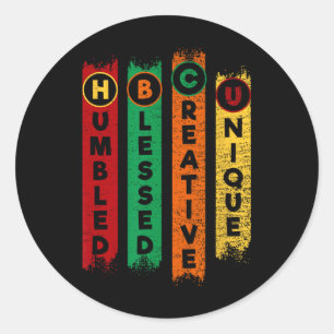 Hbcu Humbled Blessed Creative Unique Black College Classic Round Sticker